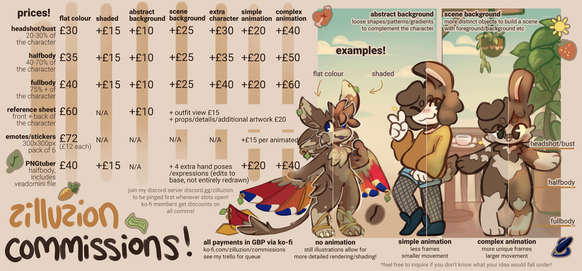 commission price sheet